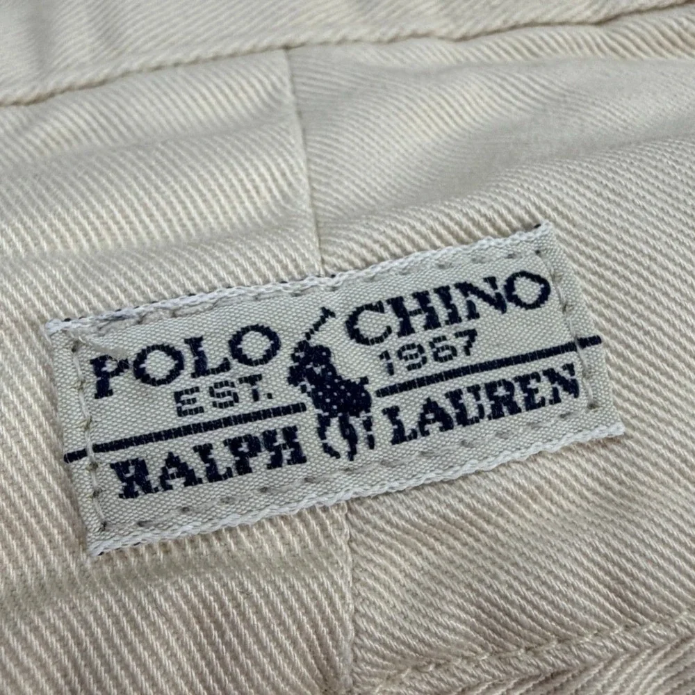 Rare Polo Ralph Lauren Pleated Chino Pants‎ Mens 38x28 Tan Beige Made in USA